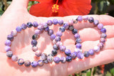 Premium CHARGED Charoite Crystal 8mm Bead Bracelet Stretchy ENERGY REIKI