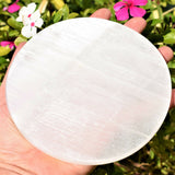 [3 - Pack - 2nd Quality] 6" Selenite Disc Polished Flat Crystal Charging Station