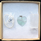 CHARGED Sterling Silver Rainbow Fluorite Heart Perfect Pendant + 20" Chain