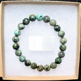Premium CHARGED Natural African Turquoise Crystal 8mm Bead Bracelet Stretchy