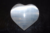 LG 3" SELENITE POCKET PUFFY HEART Carving Healing Crystal Reiki [3/4 lbs]