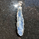 CHARGED REIKI Wrapped Brazilian Blue Kyanite Perfect Pendant + 20" Chain