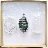 CHARGED Brazilian Natural Emerald Crystal Perfect Pendant + 20" Chain WOW