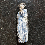 CHARGED REIKI Wrapped Brazilian Blue Kyanite Perfect Pendant + 20" Chain d