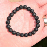 CHARGED Natural Pahoehoe Lava Crystal 8mm Stretchy Bracelet PROTECTION