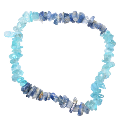 CHARGED Blue Apatite & Blue Kyanite Crystal Stretchy Bracelet REIKI