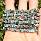 RARE Russian Premium CHARGED Seraphinite Crystal Chip Stretchy Bracelet REIKI!