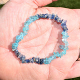 CHARGED Blue Apatite & Blue Kyanite Crystal Stretchy Bracelet REIKI